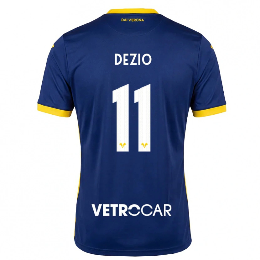 Danxen Kinder Alessandro Dezio #11 Königsblau Gelb Weiß Heimtrikot Trikot 2026/27 T-Shirt