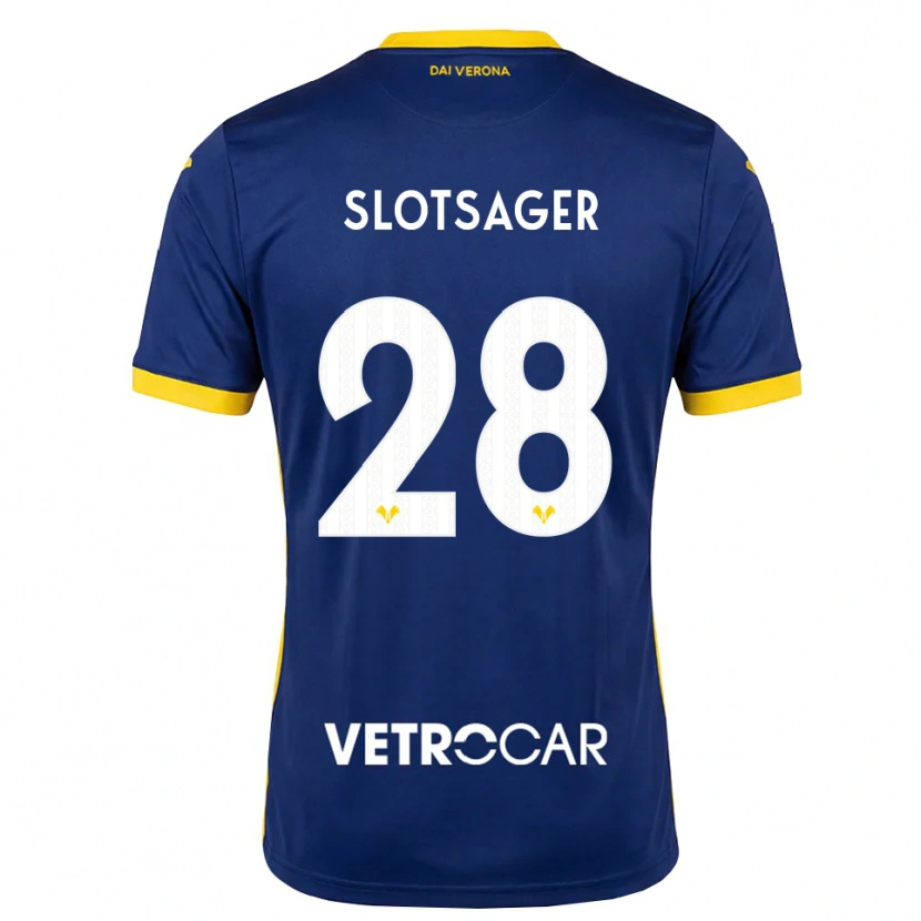 Danxen Kinder Tobias Slotsager #28 Königsblau Gelb Weiß Heimtrikot Trikot 2026/27 T-Shirt