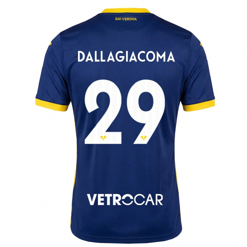 Danxen Kinder Stefania Dallagiacoma #29 Königsblau Gelb Weiß Heimtrikot Trikot 2026/27 T-Shirt