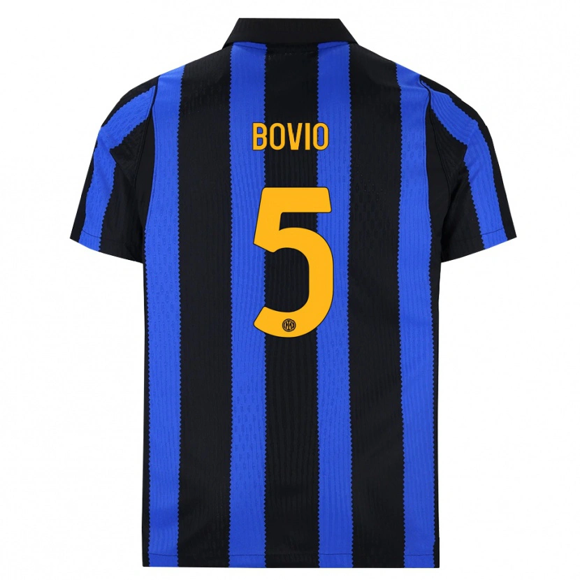 Danxen Kinder Leonardo Bovio #5 Schwarz Blau Gelb Heimtrikot Trikot 2026/27 T-Shirt