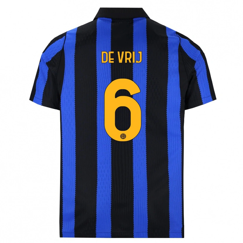 Danxen Kinder Stefan De Vrij #6 Schwarz Blau Gelb Heimtrikot Trikot 2026/27 T-Shirt