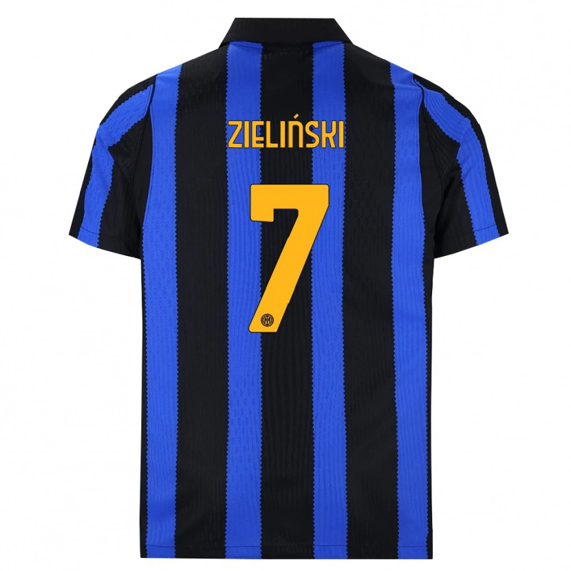 Danxen Kinder Piotr Zielinski #7 Schwarz Blau Gelb Heimtrikot Trikot 2026/27 T-Shirt