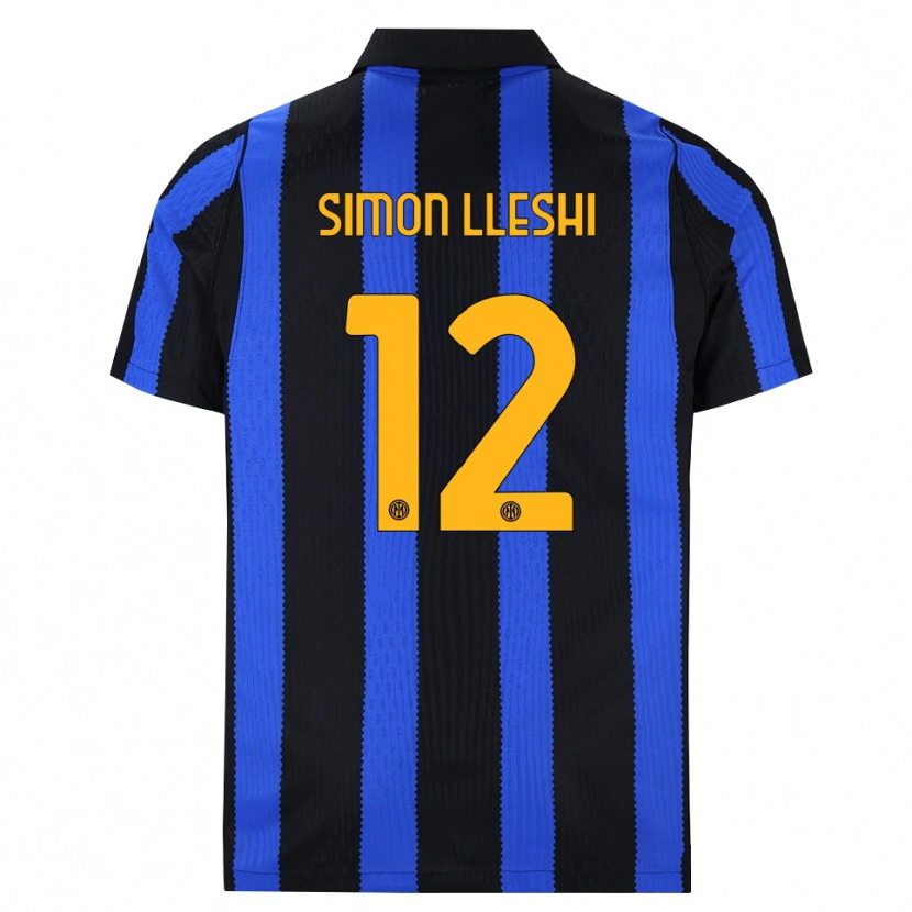 Danxen Kinder Simon Lleshi #12 Schwarz Blau Gelb Heimtrikot Trikot 2026/27 T-Shirt