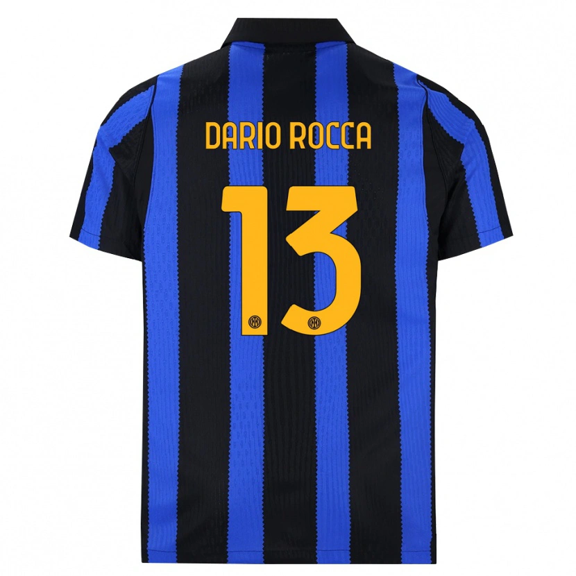 Danxen Kinder Edoardo Dario Rocca #13 Schwarz Blau Gelb Heimtrikot Trikot 2026/27 T-Shirt