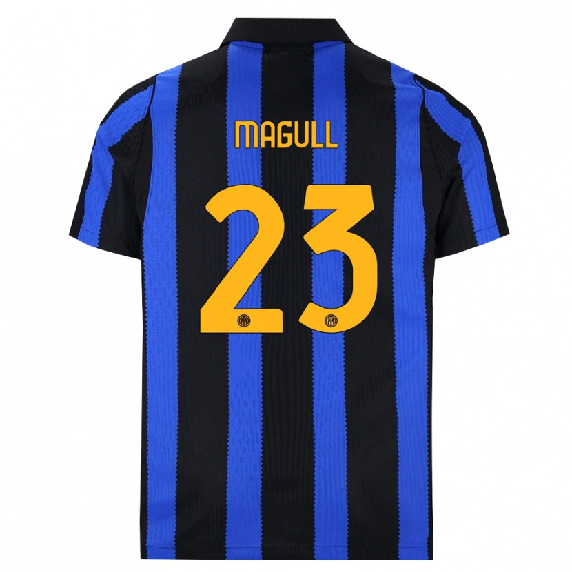 Danxen Kinder Lina Magull #23 Schwarz Blau Gelb Heimtrikot Trikot 2026/27 T-Shirt