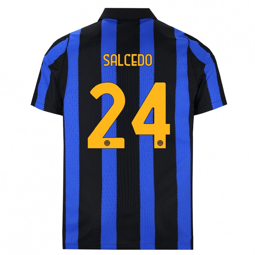 Danxen Kinder Eddie Salcedo #24 Schwarz Blau Gelb Heimtrikot Trikot 2026/27 T-Shirt