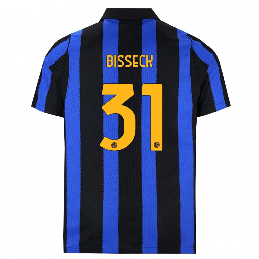Danxen Kinder Yann Bisseck #31 Schwarz Blau Gelb Heimtrikot Trikot 2026/27 T-Shirt
