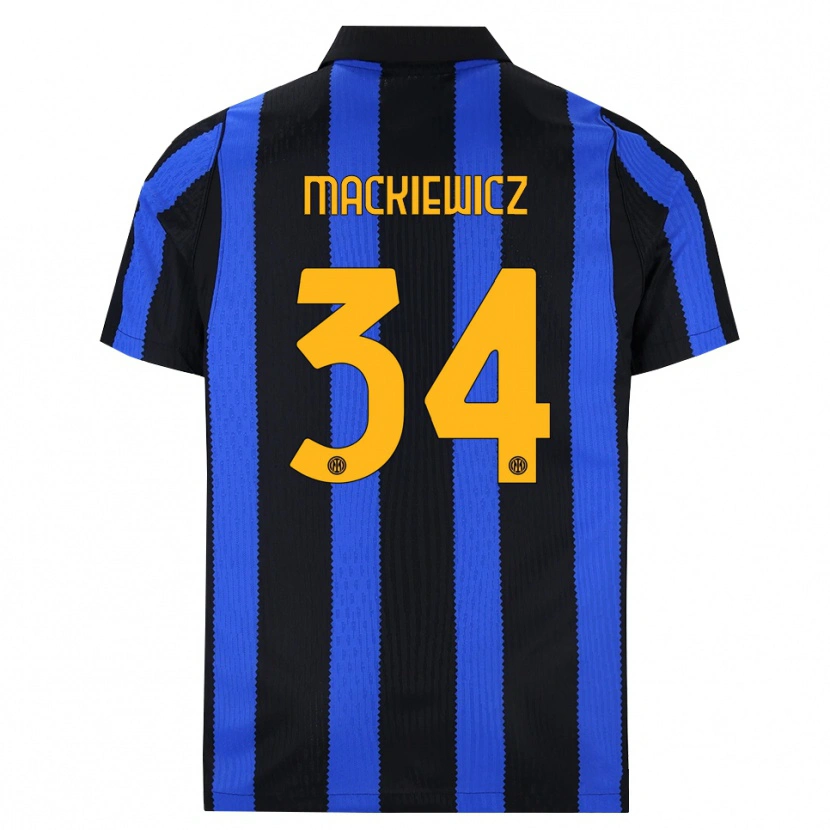 Danxen Kinder Patryk Mackiewicz #34 Schwarz Blau Gelb Heimtrikot Trikot 2026/27 T-Shirt