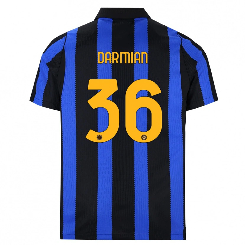 Danxen Kinder Matteo Darmian #36 Schwarz Blau Gelb Heimtrikot Trikot 2026/27 T-Shirt
