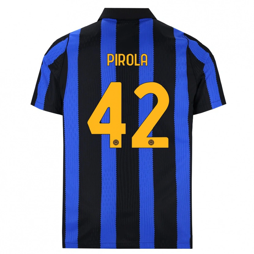 Danxen Kinder Samuele Pirola #42 Schwarz Blau Gelb Heimtrikot Trikot 2026/27 T-Shirt