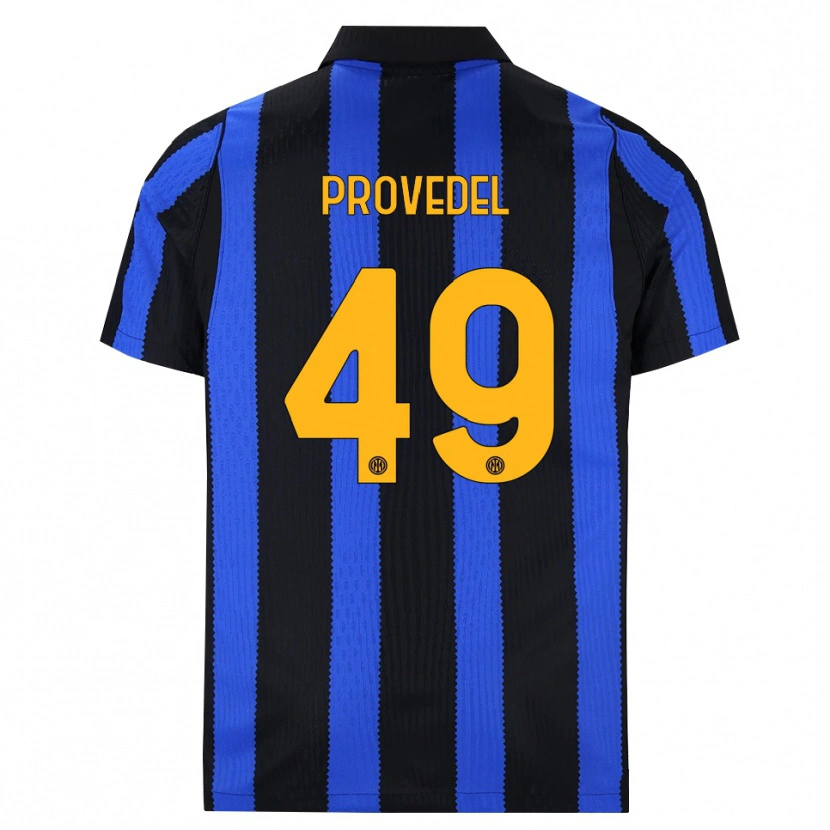 Danxen Kinder Ivan Provedel #49 Schwarz Blau Gelb Heimtrikot Trikot 2026/27 T-Shirt