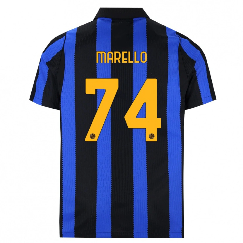 Danxen Kinder Mattia Marello #74 Schwarz Blau Gelb Heimtrikot Trikot 2026/27 T-Shirt