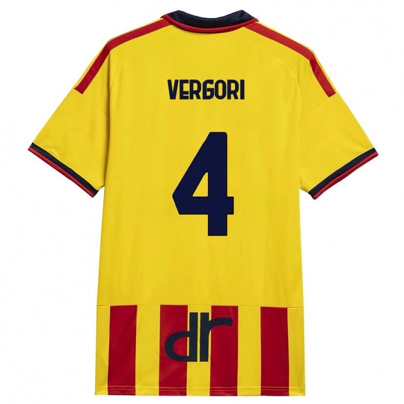 Danxen Kinder Cristiano Vergori #4 Gelb Rot Heimtrikot Trikot 2026/27 T-Shirt