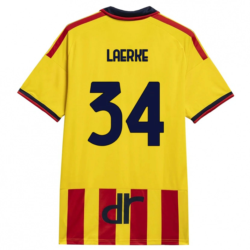 Danxen Kinder Hjalte Lærke #34 Gelb Rot Heimtrikot Trikot 2026/27 T-Shirt