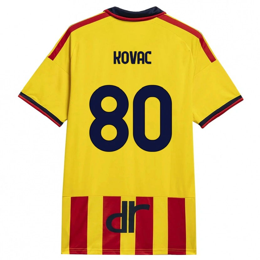 Danxen Kinder Niko Kovač #80 Gelb Rot Heimtrikot Trikot 2026/27 T-Shirt