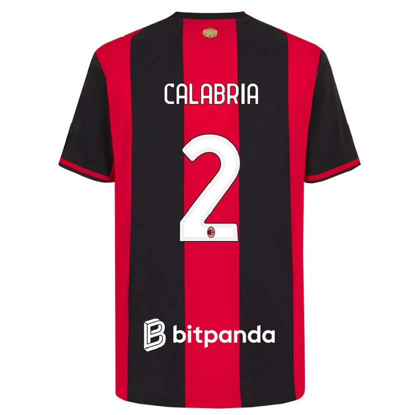 Danxen Kinder Davide Calabria #2 Rot Schwarz Weiß Heimtrikot Trikot 2026/27 T-Shirt