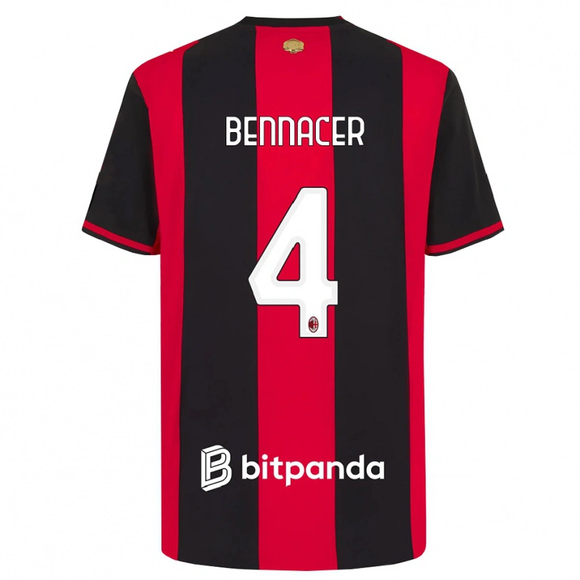 Danxen Kinder Ismael Bennacer #4 Rot Schwarz Weiß Heimtrikot Trikot 2026/27 T-Shirt