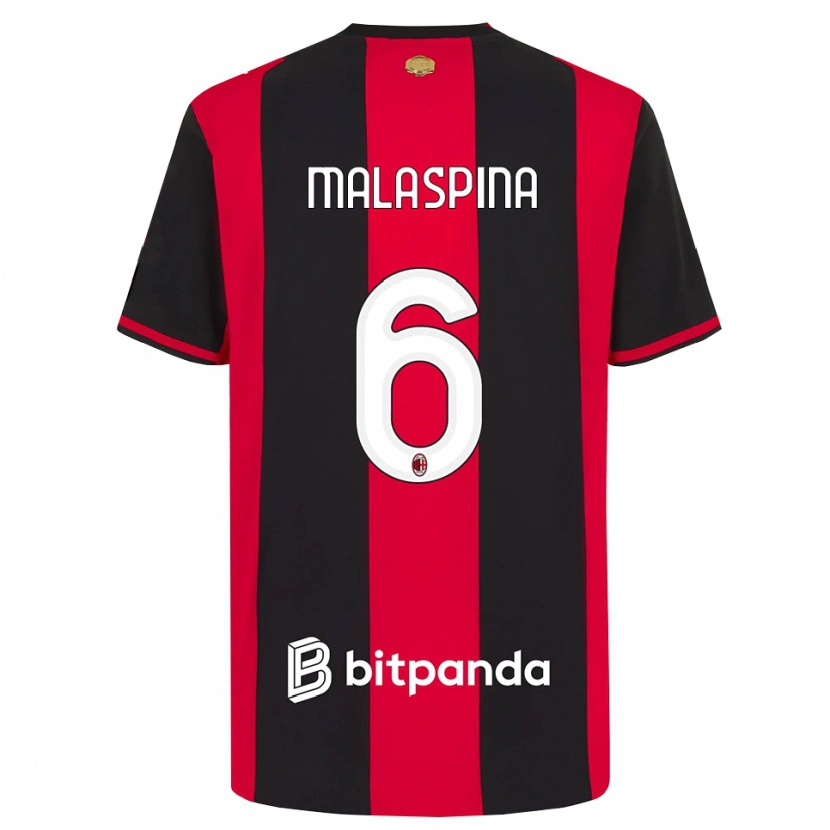 Danxen Kinder Mattia Malaspina #6 Rot Schwarz Weiß Heimtrikot Trikot 2026/27 T-Shirt