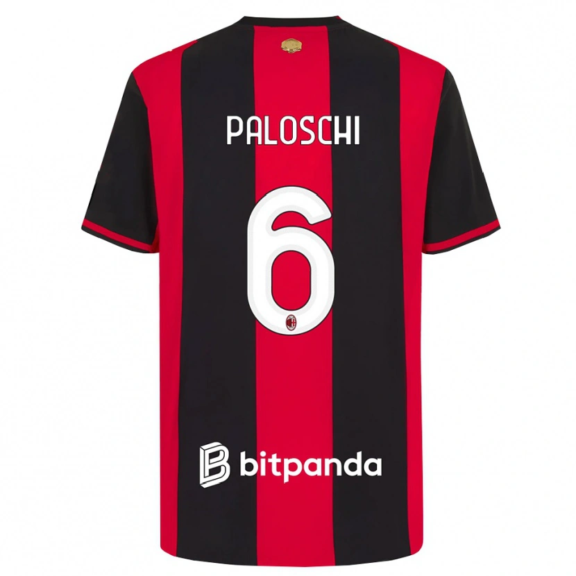 Danxen Kinder Dorian Paloschi #6 Rot Schwarz Weiß Heimtrikot Trikot 2026/27 T-Shirt