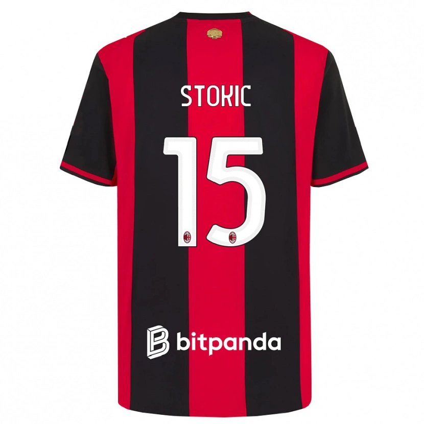 Danxen Kinder Sara Stokić #15 Rot Schwarz Weiß Heimtrikot Trikot 2026/27 T-Shirt