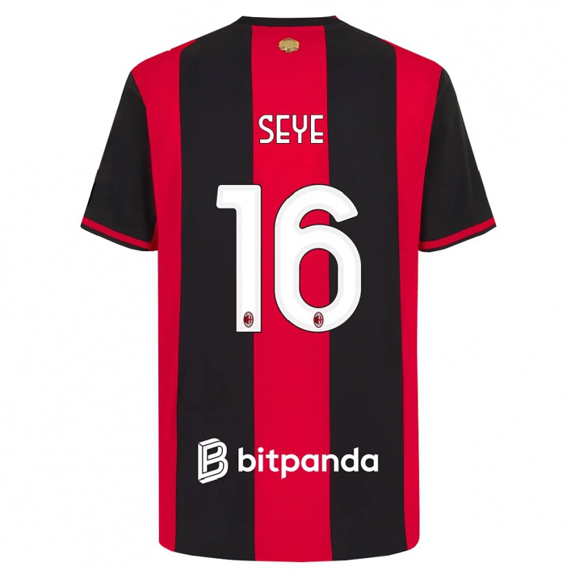 Danxen Kinder Abdou Seye #16 Rot Schwarz Weiß Heimtrikot Trikot 2026/27 T-Shirt