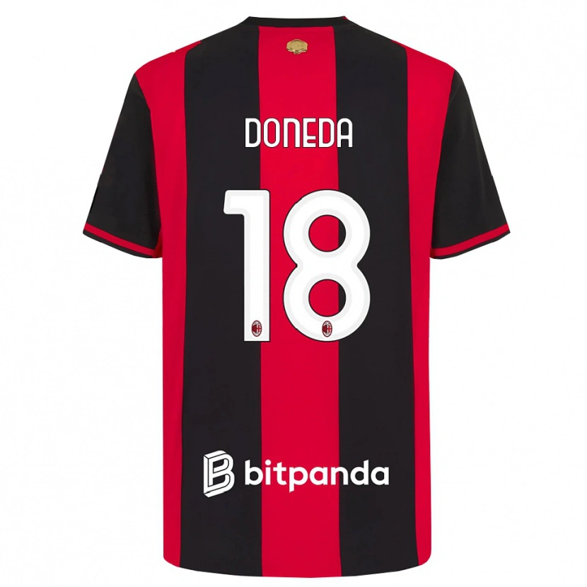 Danxen Kinder Paolo Doneda #18 Rot Schwarz Weiß Heimtrikot Trikot 2026/27 T-Shirt