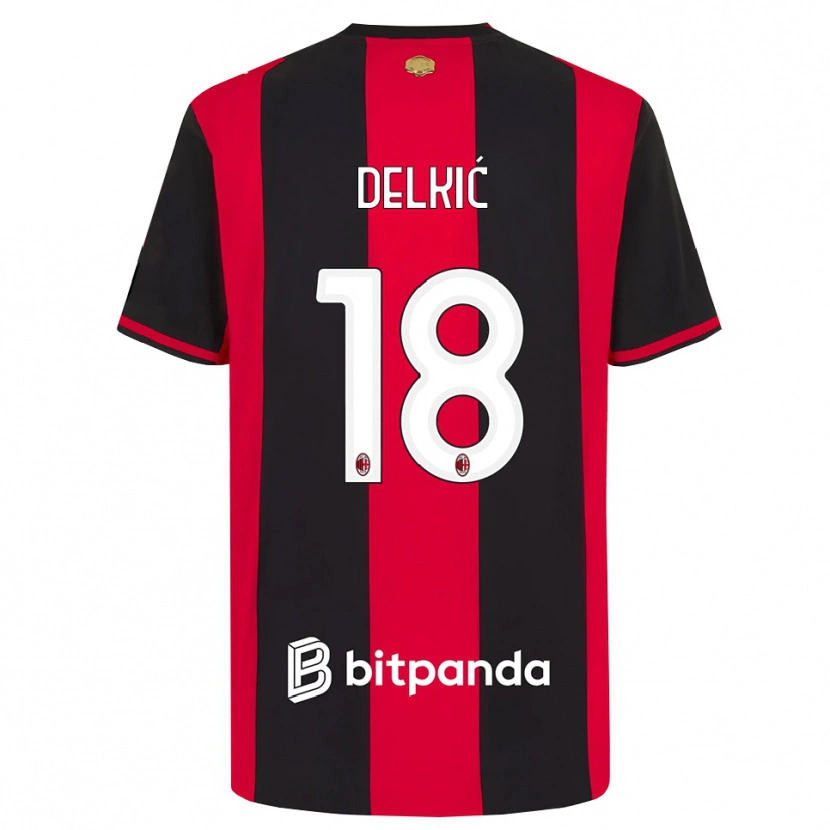 Danxen Kinder Dino Delkić #18 Rot Schwarz Weiß Heimtrikot Trikot 2026/27 T-Shirt