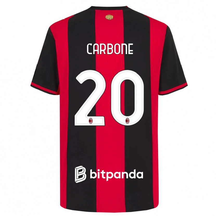 Danxen Kinder Emanuele Carbone #20 Rot Schwarz Weiß Heimtrikot Trikot 2026/27 T-Shirt