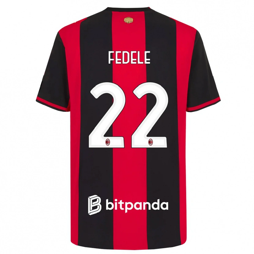 Danxen Kinder Noemi Fedele #22 Rot Schwarz Weiß Heimtrikot Trikot 2026/27 T-Shirt