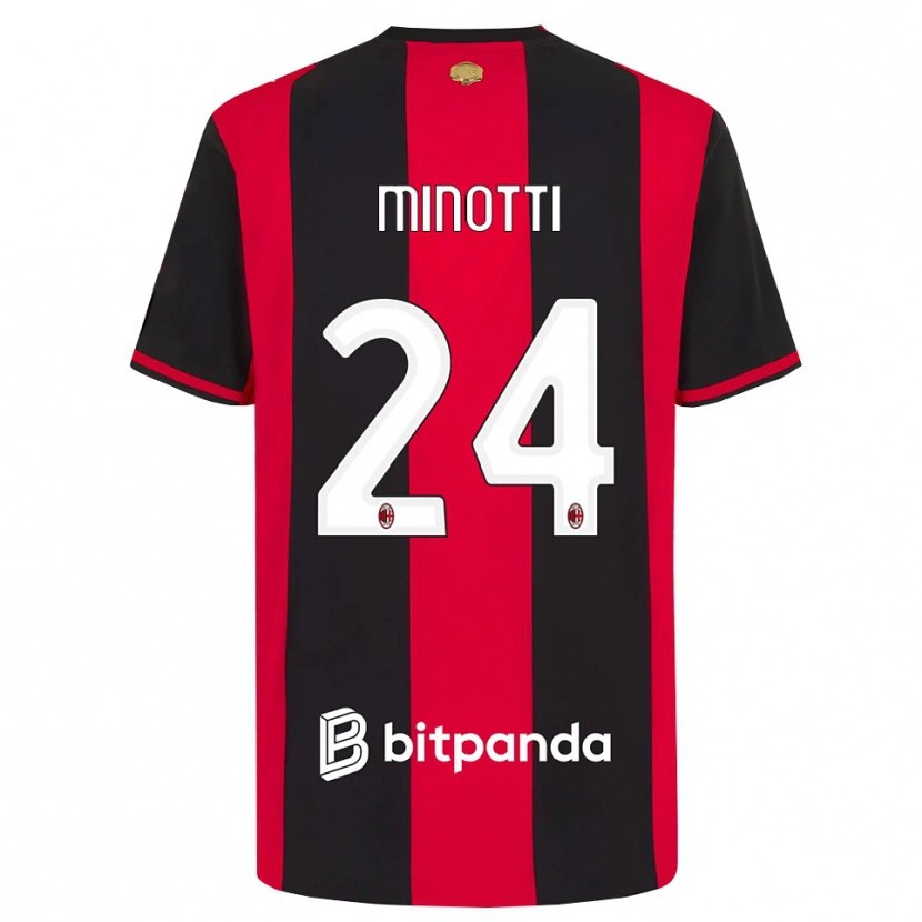 Danxen Kinder Gabriele Minotti #24 Rot Schwarz Weiß Heimtrikot Trikot 2026/27 T-Shirt