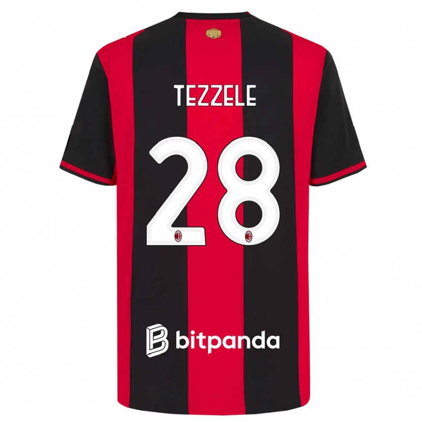 Danxen Kinder Matteo Tezzele #28 Rot Schwarz Weiß Heimtrikot Trikot 2026/27 T-Shirt