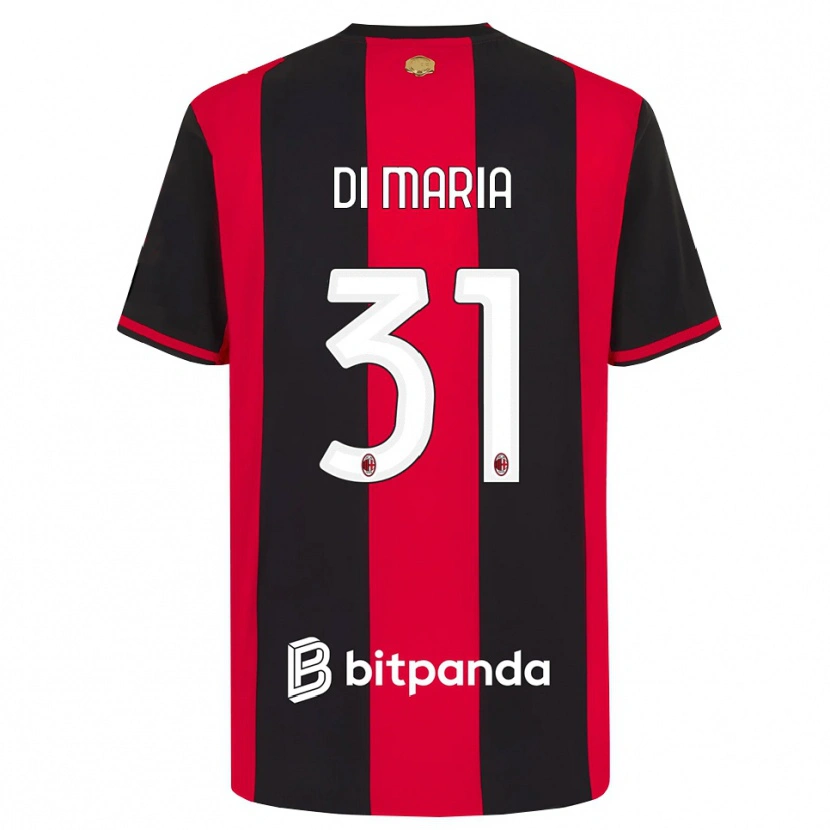 Danxen Kinder Alessandro Di Maria #31 Rot Schwarz Weiß Heimtrikot Trikot 2026/27 T-Shirt
