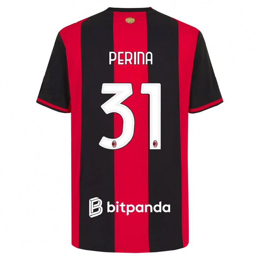 Danxen Kinder Gioele Perina #31 Rot Schwarz Weiß Heimtrikot Trikot 2026/27 T-Shirt