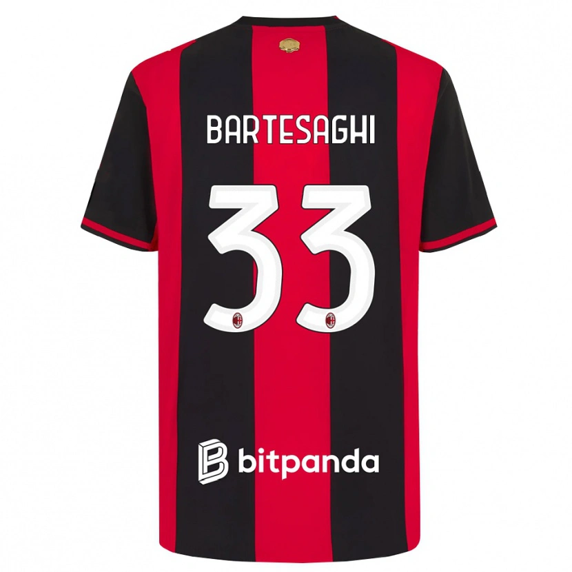 Danxen Kinder Davide Bartesaghi #33 Rot Schwarz Weiß Heimtrikot Trikot 2026/27 T-Shirt