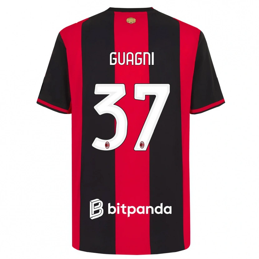 Danxen Kinder Alia Guagni #37 Rot Schwarz Weiß Heimtrikot Trikot 2026/27 T-Shirt