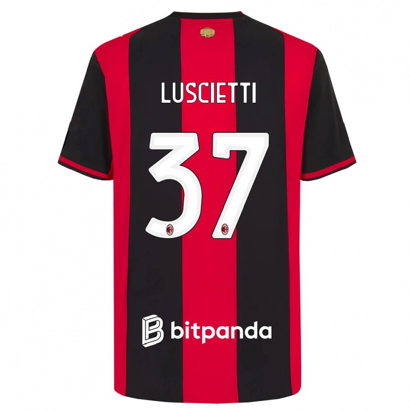 Danxen Kinder Abebe Luscietti #37 Rot Schwarz Weiß Heimtrikot Trikot 2026/27 T-Shirt