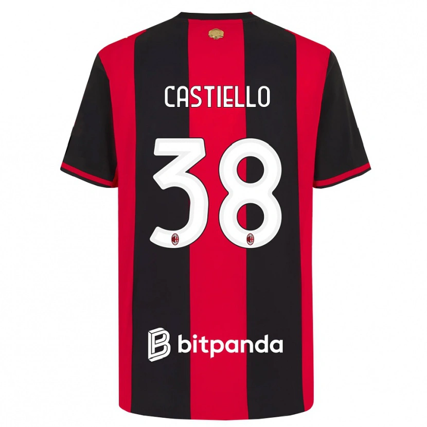 Danxen Kinder Alex Castiello #38 Rot Schwarz Weiß Heimtrikot Trikot 2026/27 T-Shirt