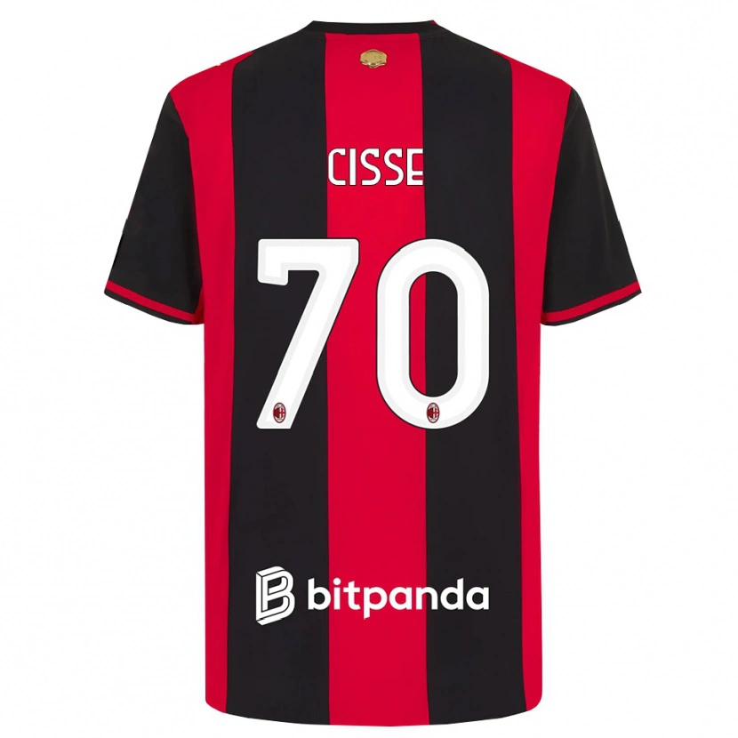 Danxen Kinder Alphadjo Cissè #70 Rot Schwarz Weiß Heimtrikot Trikot 2026/27 T-Shirt