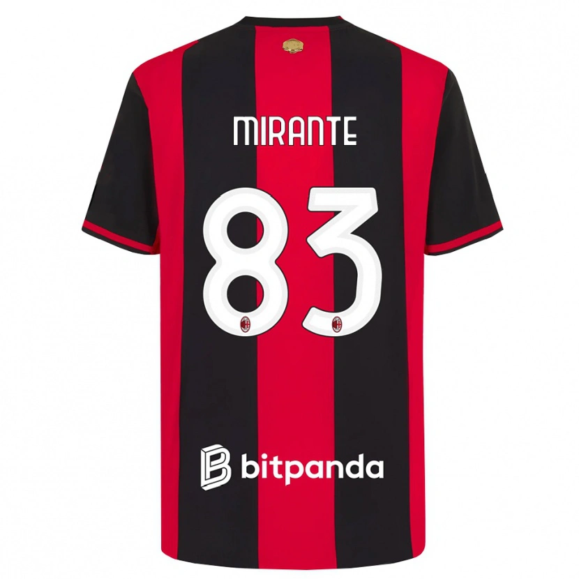 Danxen Kinder Antonio Mirante #83 Rot Schwarz Weiß Heimtrikot Trikot 2026/27 T-Shirt