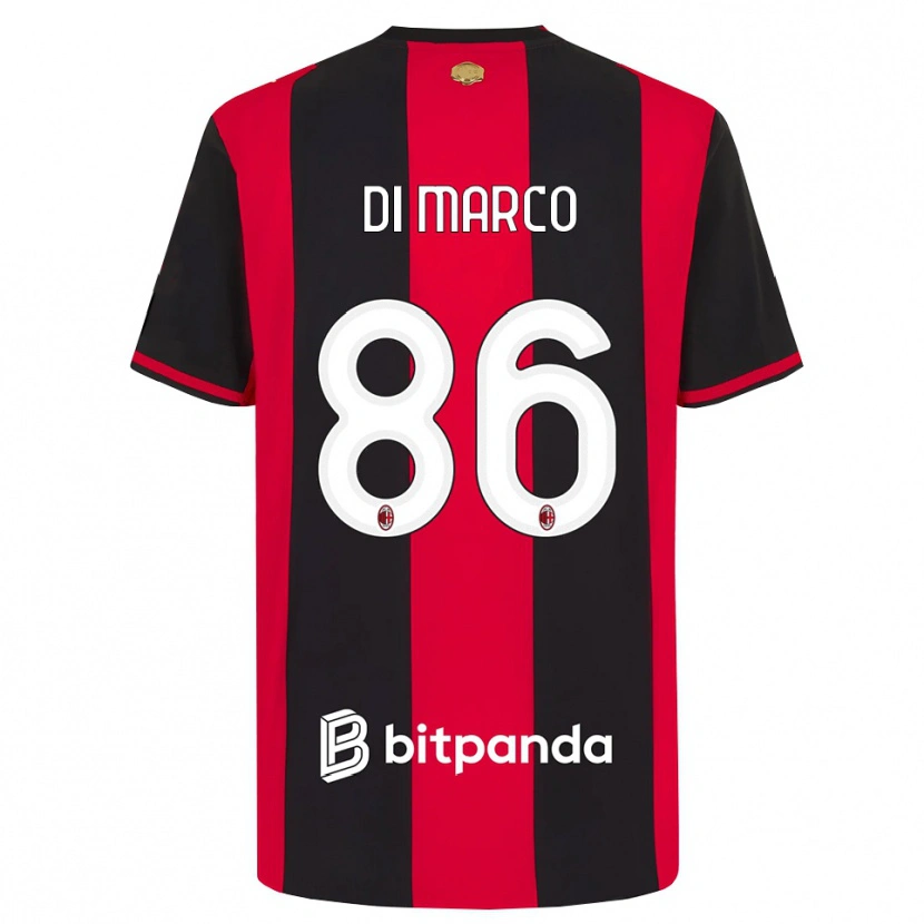 Danxen Kinder Luca Di Marco #86 Rot Schwarz Weiß Heimtrikot Trikot 2026/27 T-Shirt