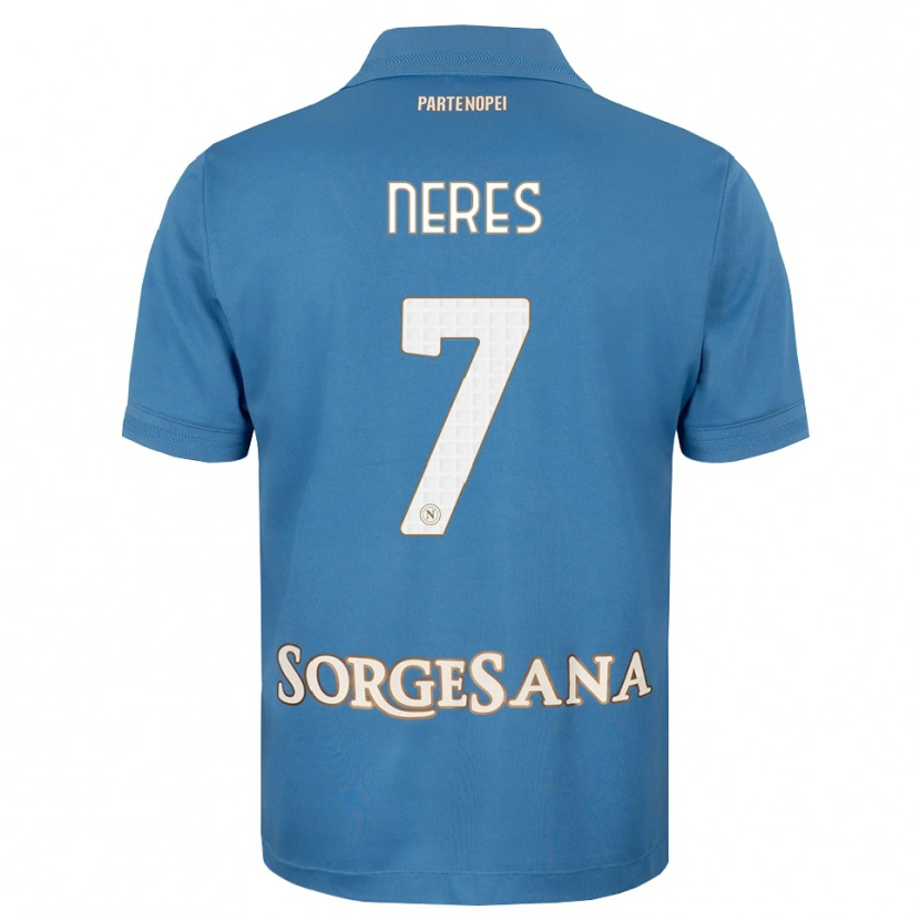 Danxen Kinder David Neres #7 Nebelblau Weiß Heimtrikot Trikot 2026/27 T-Shirt
