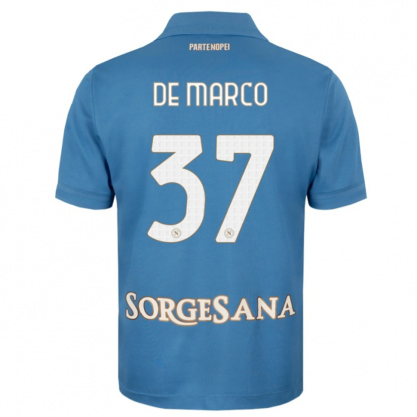 Danxen Kinder Francesco De Marco #37 Nebelblau Weiß Heimtrikot Trikot 2026/27 T-Shirt