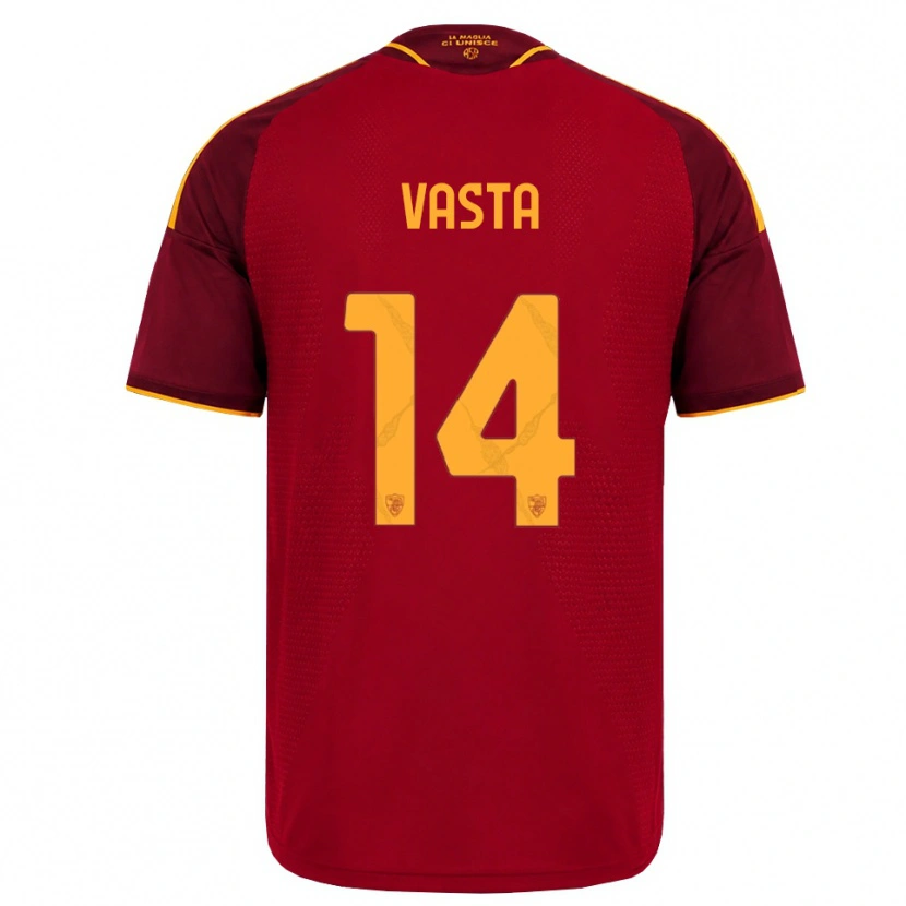 Danxen Kinder Jacopo Vasta #14 Rot Gold Gelb Heimtrikot Trikot 2026/27 T-Shirt