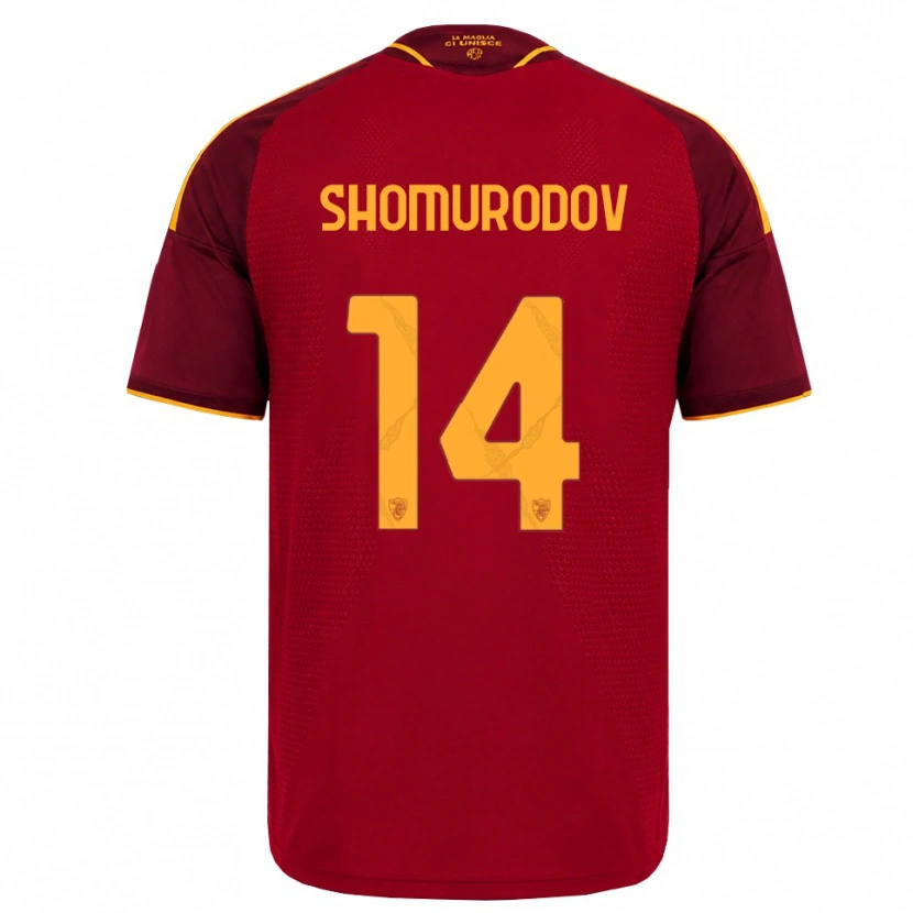 Danxen Kinder Eldor Shomurodov #14 Rot Gold Gelb Heimtrikot Trikot 2026/27 T-Shirt