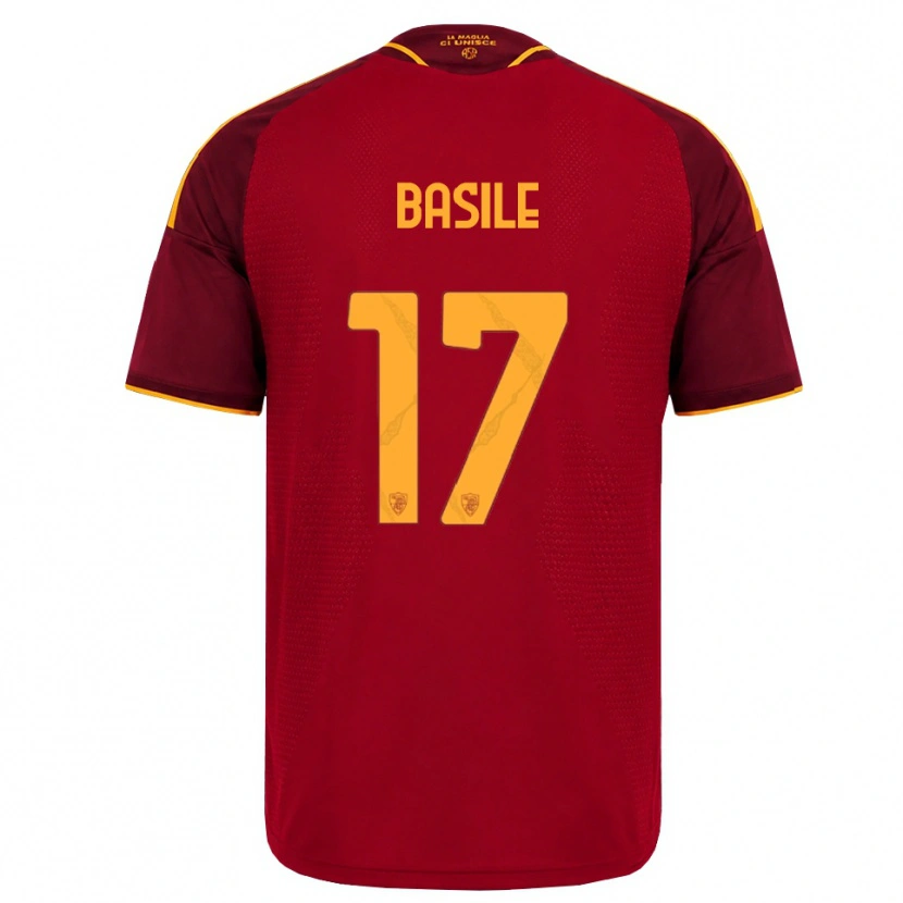 Danxen Kinder Emmanuel Basile #17 Rot Gold Gelb Heimtrikot Trikot 2026/27 T-Shirt