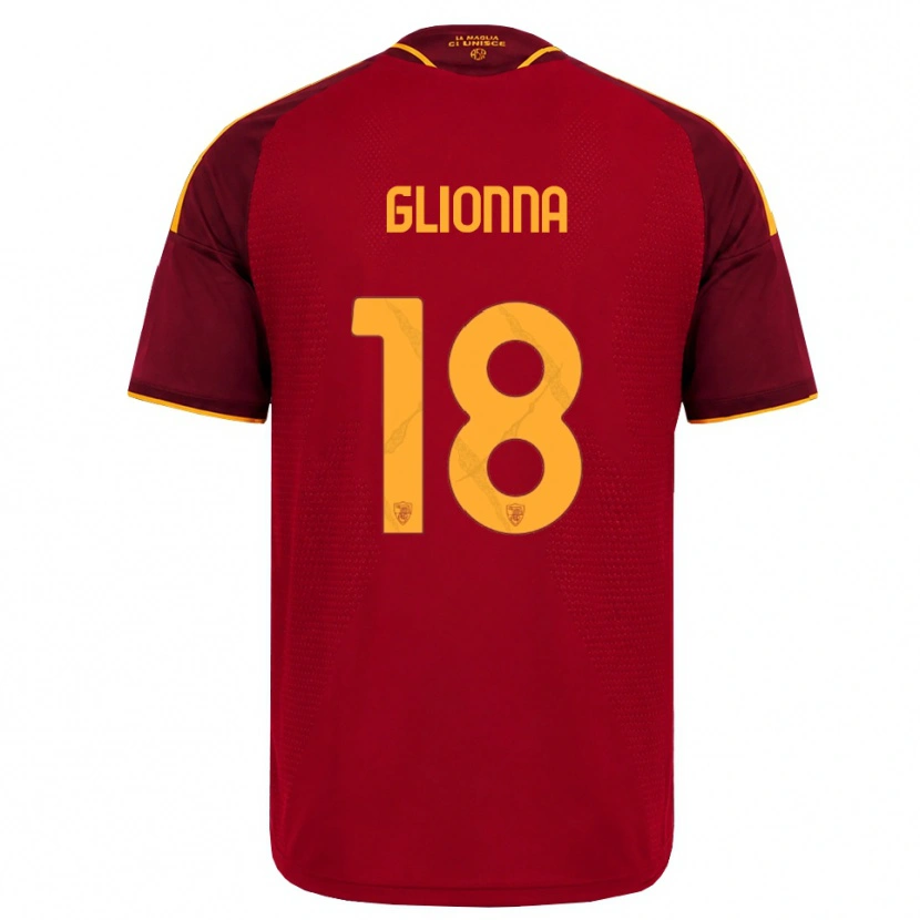 Danxen Kinder Benedetta Glionna #18 Rot Gold Gelb Heimtrikot Trikot 2026/27 T-Shirt