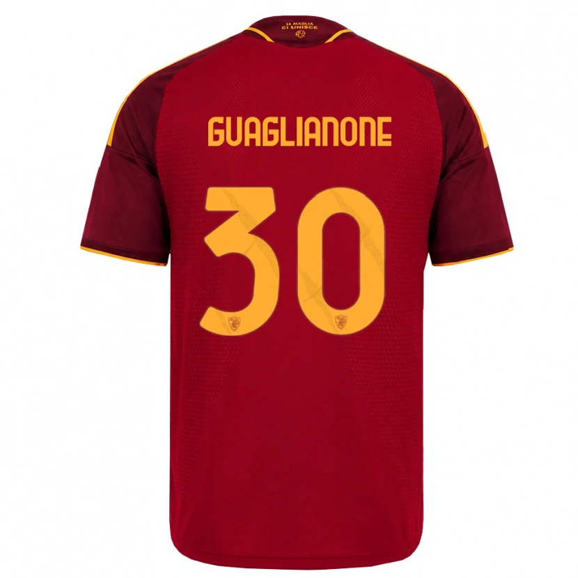 Danxen Kinder Mattia Guaglianone #30 Rot Gold Gelb Heimtrikot Trikot 2026/27 T-Shirt