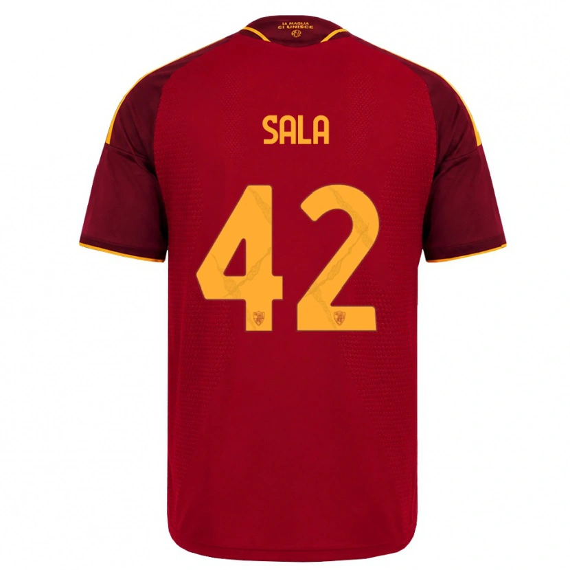 Danxen Kinder Edoardo Sala #42 Rot Gold Gelb Heimtrikot Trikot 2026/27 T-Shirt