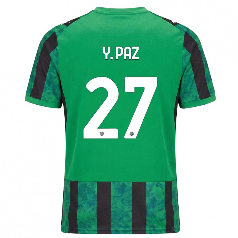 Danxen Kinder Yeferson Paz #27 Grün Schwarz Weiß Heimtrikot Trikot 2026/27 T-Shirt
