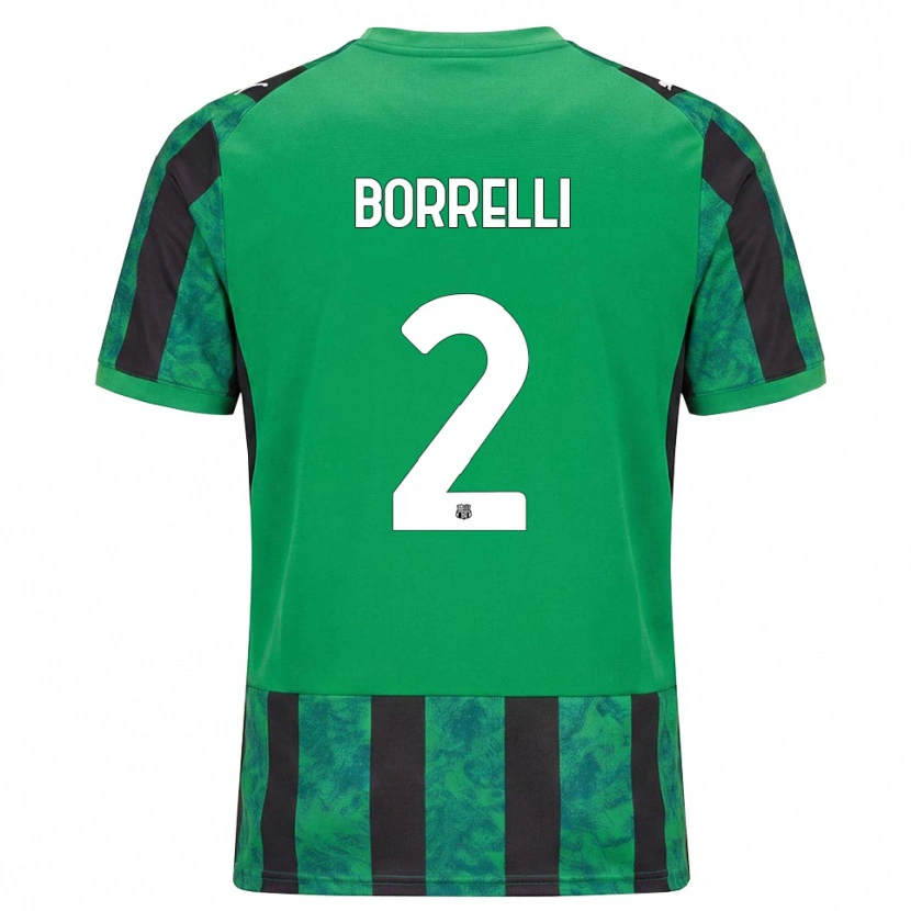 Danxen Kinder Michele Borrelli #2 Grün Schwarz Weiß Heimtrikot Trikot 2026/27 T-Shirt